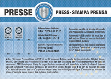  Das PKW Presseschild 